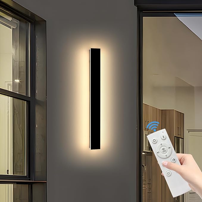 39inch Modern Outdoor Wall Light, Dimmable 3000K-6000K Linear Outdoor Wall