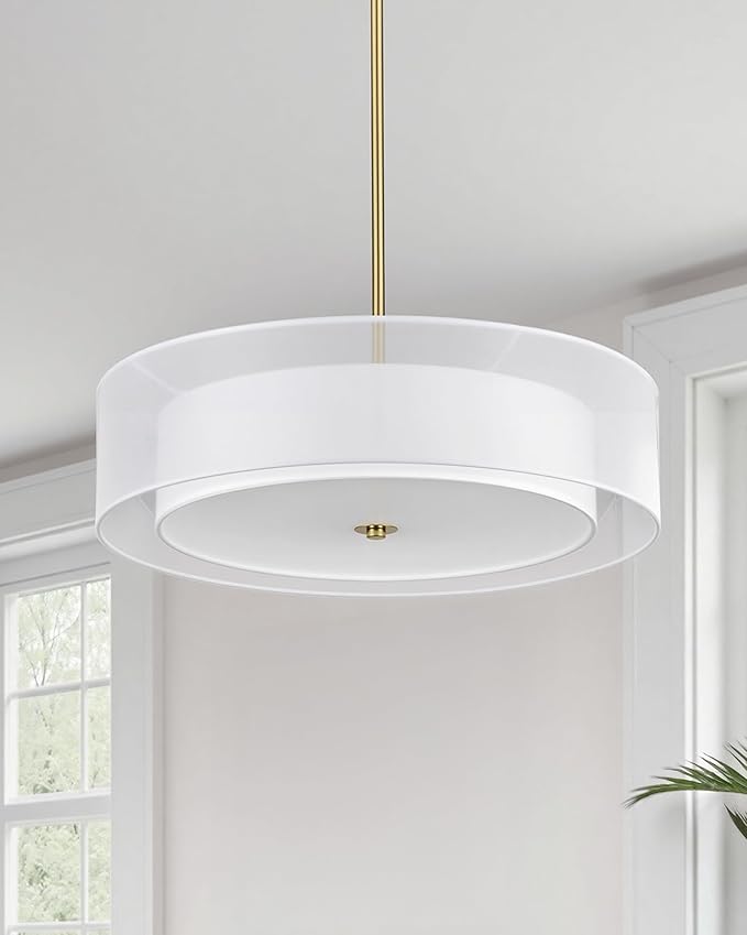 VONLUCE Drum Chandelier, Modern Ceiling Light Fixture