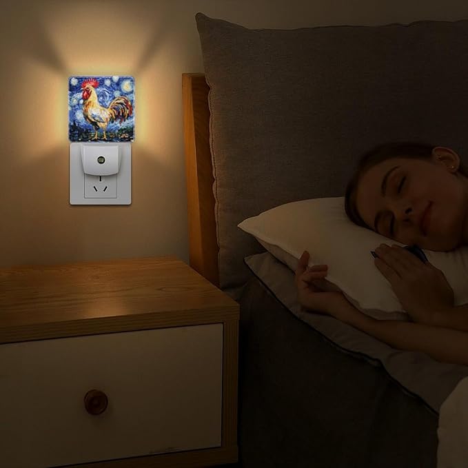 Lights by Night Decorative LED Night Light, Starry Night Rooster Night Lights