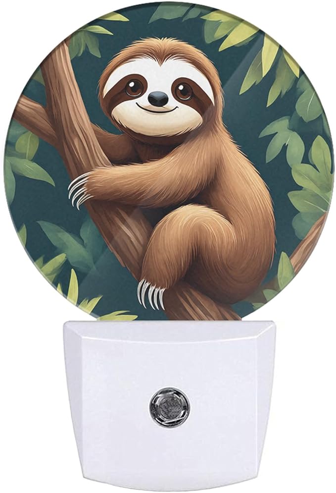 Plug-in Cute Sloth Night Light Tropical Jungle Nightlight