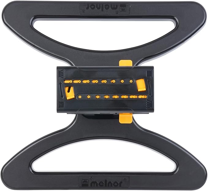 Melnor 65131AMZ MiniMax Turbo Oscillator Sprinkler, 4000 sq. ft., 4-Way Adjustable, Quick Connect Bundle, Black, Yellow