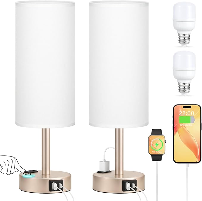 Touch Bedside Table Lamps Set
