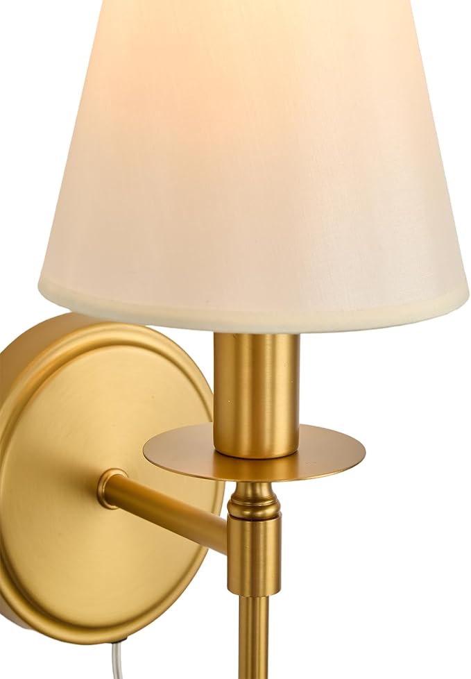 Plug in Dimmable Wall Lamp, Plug-in or Hardwired Installation Wall Sconce