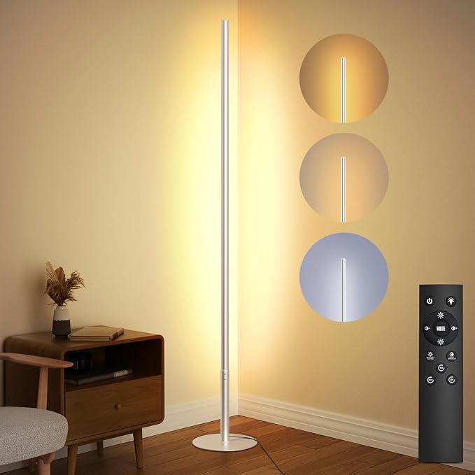 LED Corner Floor Lamp for Living Room, Minimalist Light
