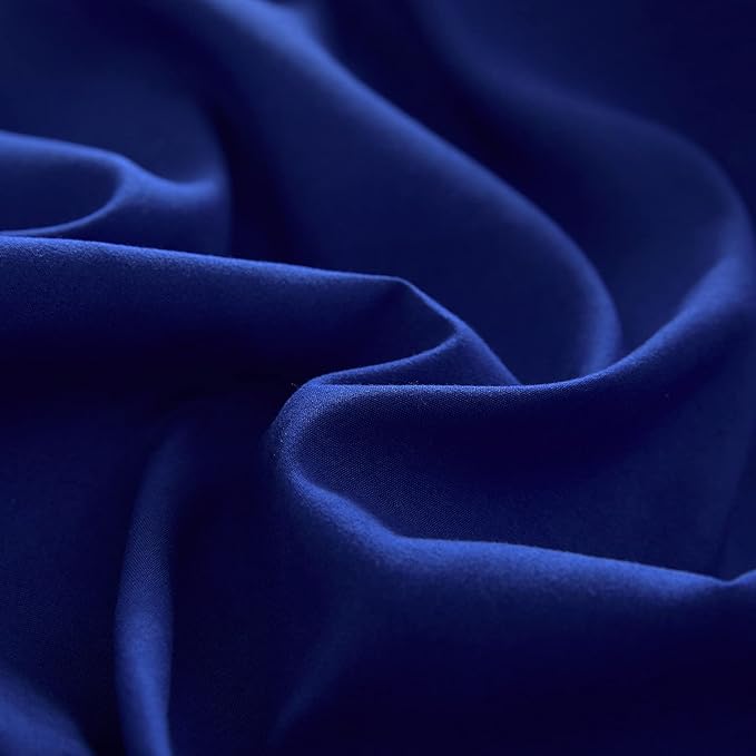 4 Pieces Toddler Bedding Set Ultra Soft and Breathable Toddler Comforter Sheet Set for Autumu and Winter- Includes Warm Comforter, Flat Sheet, Fitted Sheet and Pillowcase - Royal Blue & Gray