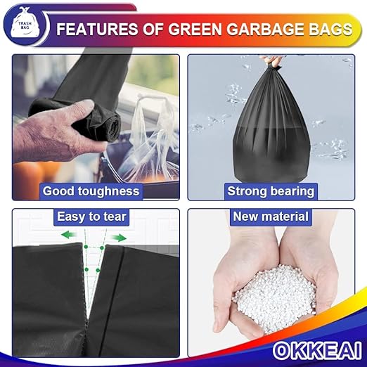 OKKEAI Small Garbage Bags for Bathroom Can 5 Liter Trash Bags 1.2 Gal Waste Basket Liners for Bathroom Mini Trash Bags Trash Plastic Bags Small
