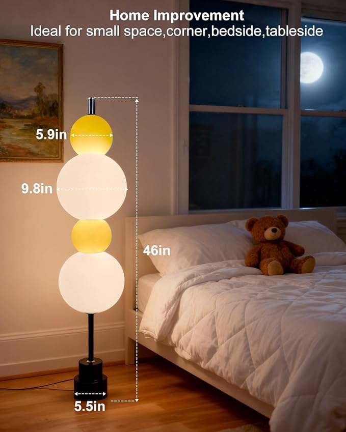 Yellow Globe Floor Lamp