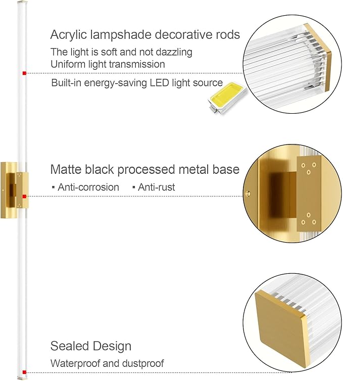 Ralbay 59inch Gold Vanity Light
