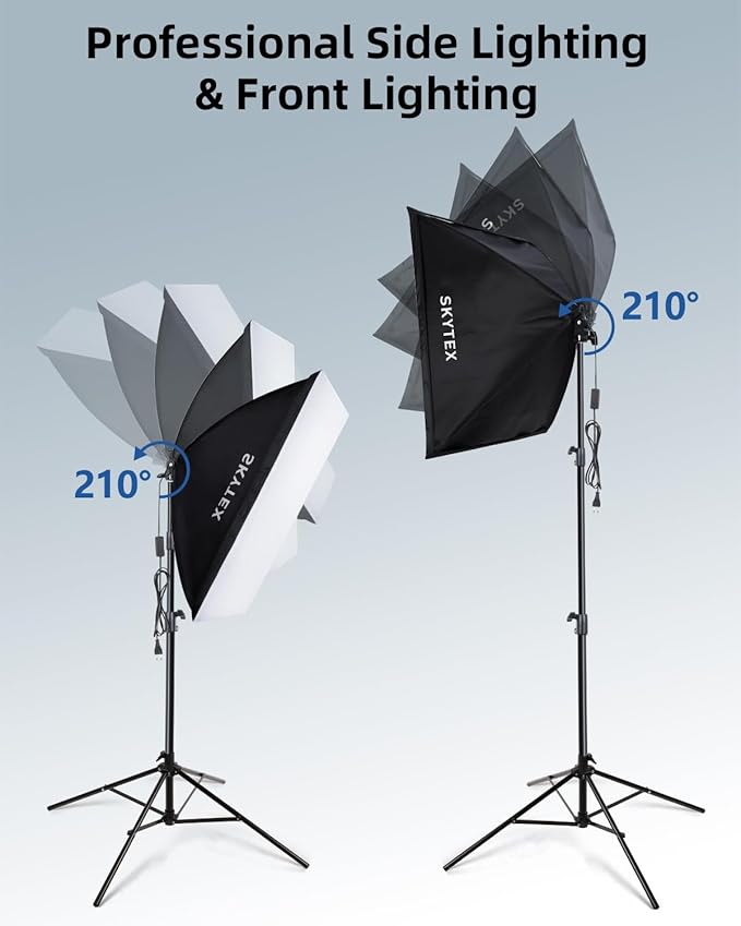 Skytex Softbox Lighting Kit, 20x28in Soft Box|28in Octa Softbox|85W 2700-6400K