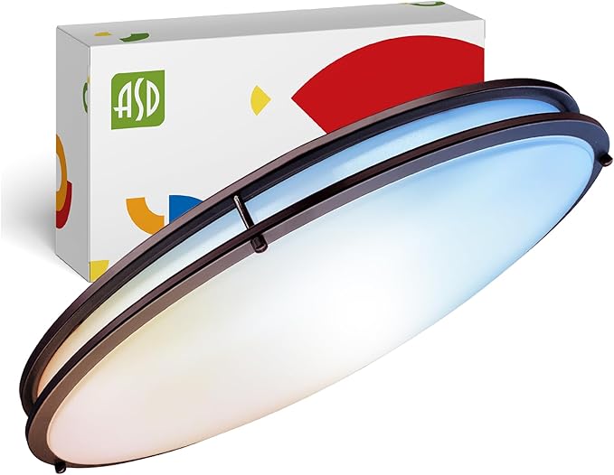 ASD LED 32" Oval Flush Mount Lighting, Close to Ceiling Light Fixture | 5CCT