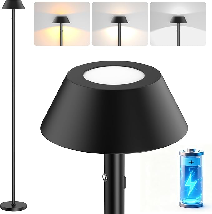 Portable Cordless Floor Lamp | Adjustable Height Reading Lamps Floor Standing |