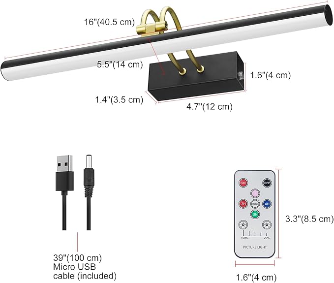 Picture Light, Picture Lights for Wall Cordless, Battery Wall Lights for