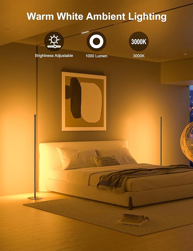 Corner Floor Lamp, Upgraded Corner Lamp APP and Remote Control, 16 Million