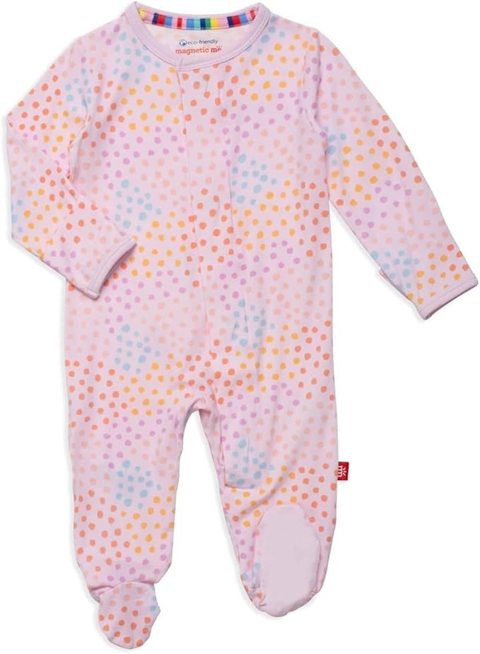 Magnetic Me Girls Modal Magnetic Baby Footie Pajamas | Silky Soft Modal Fabric | Baby Sleepers Available Sizes PRE - 24M