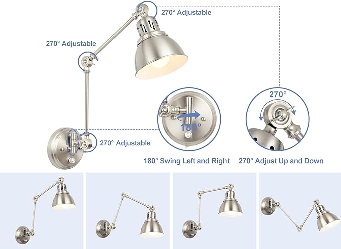 2 Pack Plug in Wall Sconces