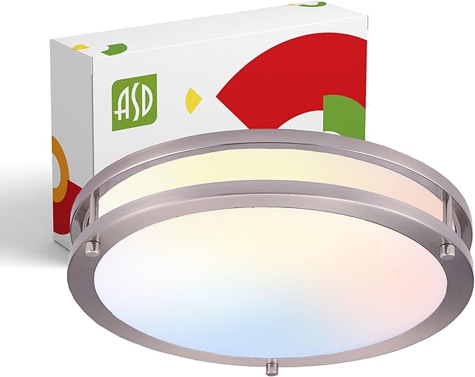 ASD LED 10" Round Flush Mount Lighting, Close to Ceiling Light Fixture | 3CCT