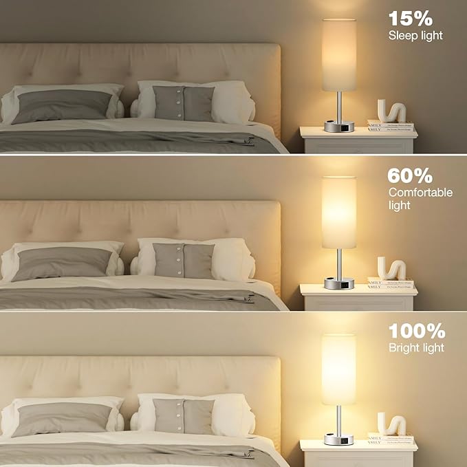 Fenmzee White Touch Bedroom Table Lamp