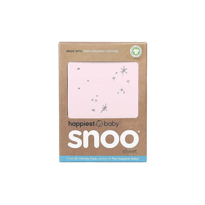 Happiest Baby SNOO Bassinet Fitted Sheet - 100% Organic Cotton Nursery Bedding - Fits SNOO Sleeper Crib Mattress (Rose Galaxy)