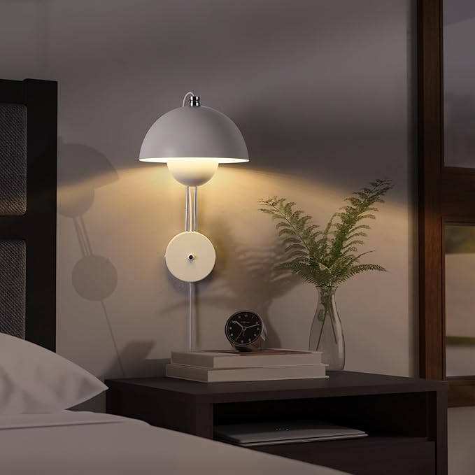 Modern Flower Pot Wall Lamp Sconce, Plug in Wall Lights