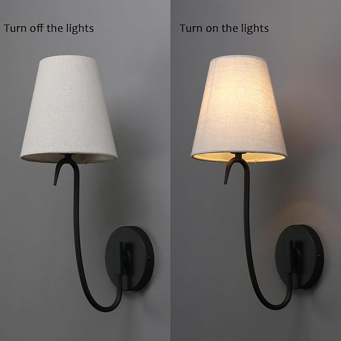 PERMO Matte Black Wall Sconce