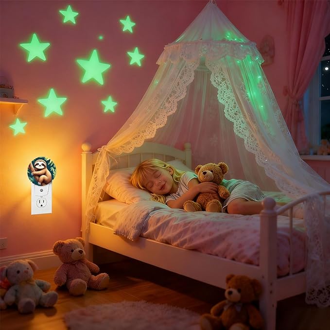 Plug-in Cute Sloth Night Light Tropical Jungle Nightlight
