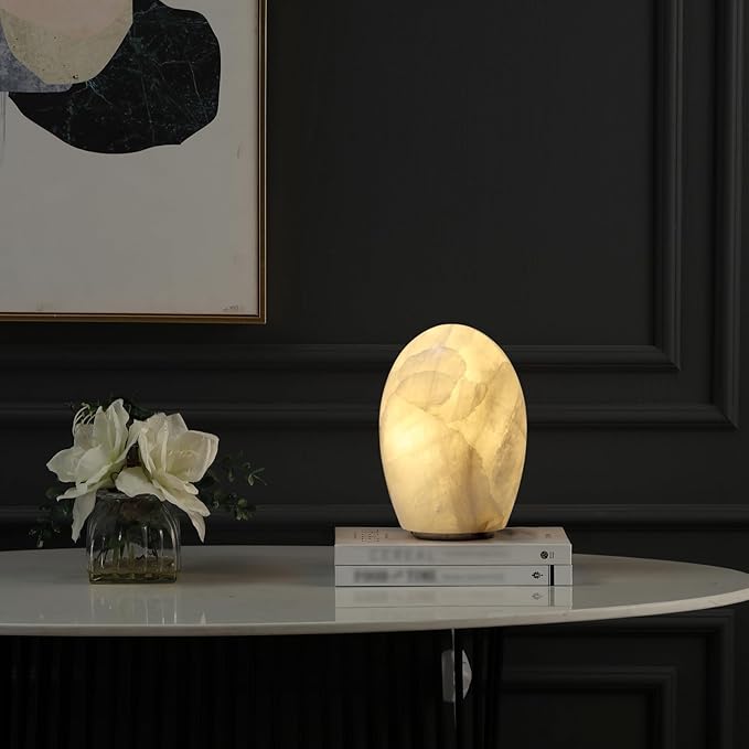 Natural Calcite Stone Lamp – Handcrafted from Solid Crystal Stone, Dimmable