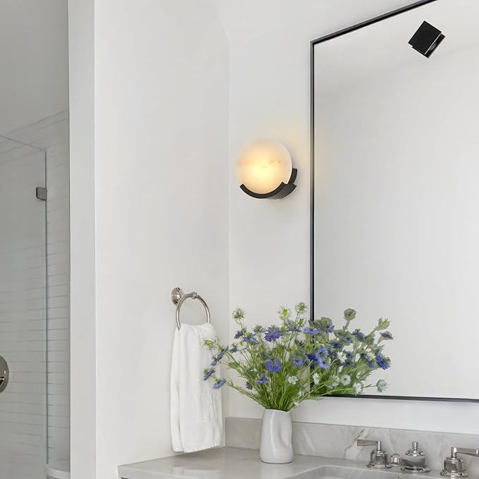 1-Light Black Modern Wall Sconces