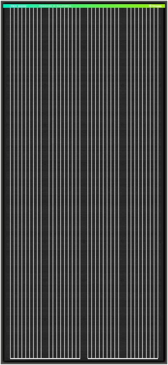 Newpowa PRO 200 Watt 12 Volt Monocrystalline 200W 12V Solar Panel, 9 busbar PV Module, High Efficiency Mono Module RV Marine Boat Off Grid
