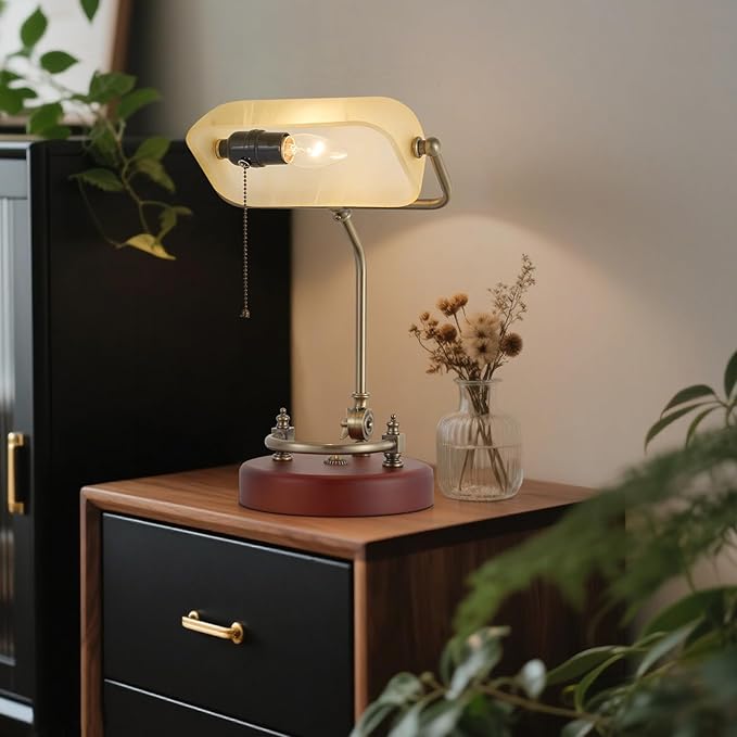 Bankers Lamp, Traditional White Desk Lamp