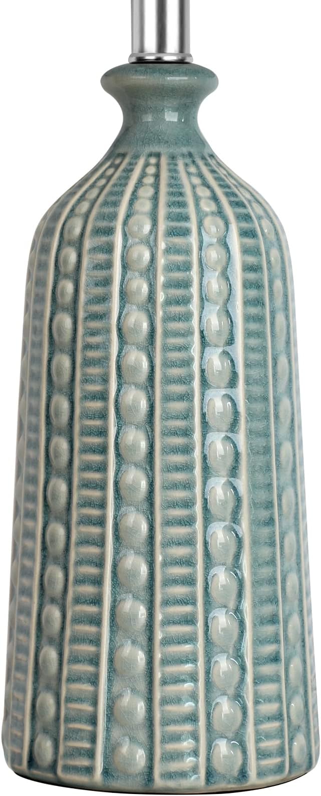 Green Ceramic Table Lamp 24.5": 3-Way Dimmable Nightstand Lamp