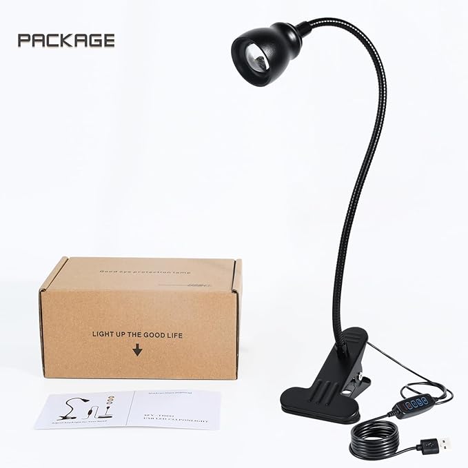 Zoomable Clip on Light, Clamp Reading Light
