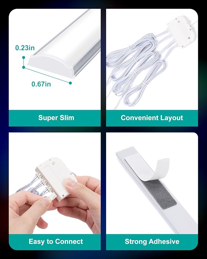 JUSJUBR RGB Shelf Lights, App & Remote Control, Mood Lighting