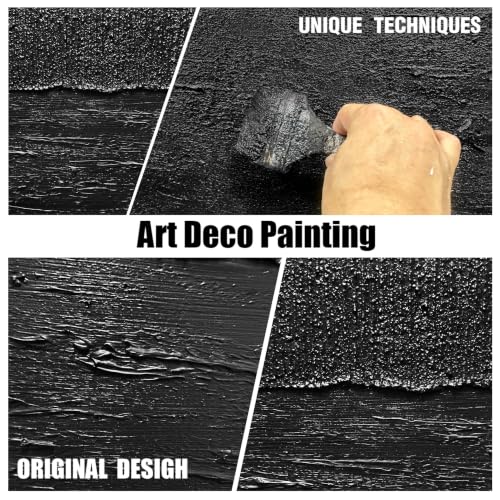 Black Abstract Wall Art for Bedroom 3D Wall Decor for Living Room Modern Painting Wall Decor for Office 24 x 47 Inch