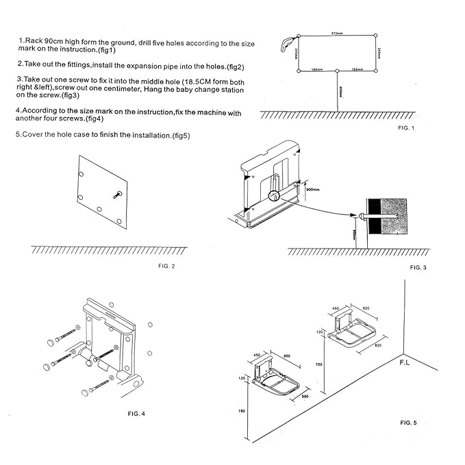 Baby Changing Diaper Station Wall-Mount: Vertical Baby Changing Table, Sturdy & Durable- with Safety Straps for Commercial Restrooms