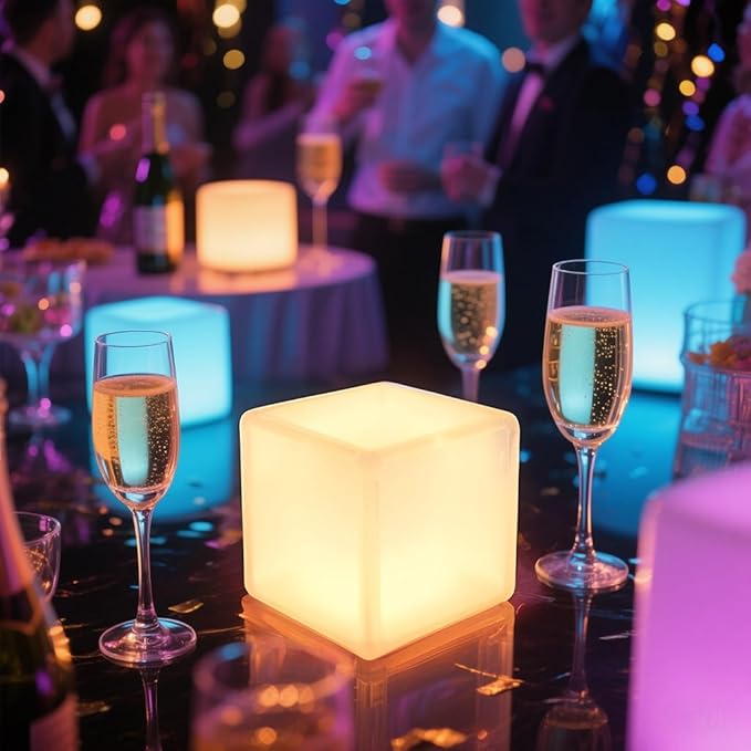 4-inch LED Cube Light, 16 RGB Color Changing Tesseract Cube Lamp