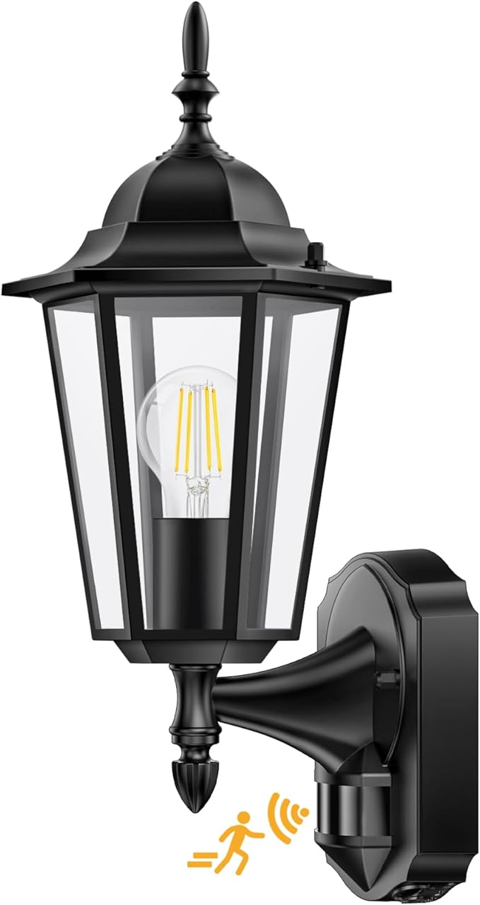 Lamomo Motion Sensor Outdoor Lights, Upgrade Dusk to Dawn Exterior Light