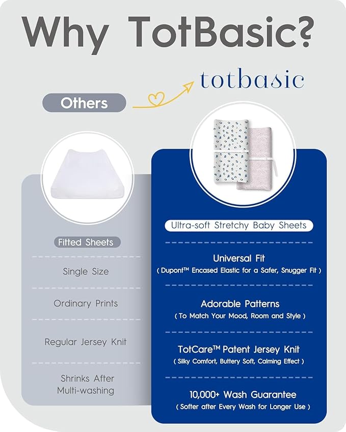 Changing Pad Cover for Girls Boys, TotBasic Premium Soft Boho Changing Table Covers, Stretchy Jersey Changing Table Sheets - Fits All Standard Changing Tables - 2 Pack (Dino Space)