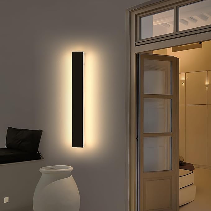 23.6inch Modern Outdoor Wall Light, LED Long Wall Sconces Lighting 3 Color