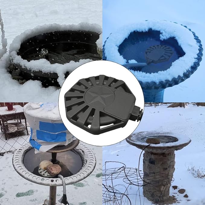 500Watt Outdoor Aluminum Cast Pond De-icer, Thermostatic Control Bird Bath Heater,Chicken Water Heater,Stock Tank Heater for Livestock Poultry Cows,Horses,Birds,Wildlife Drinking for Winter