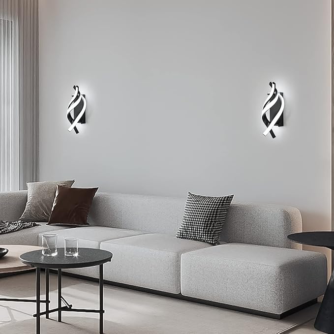 DELIPOP Wall Sconces, Spiral Modern LED Wall Sconce Lighting, 21W 6500K Cool