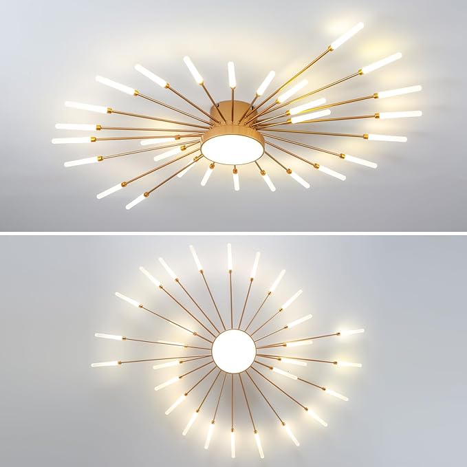 ziidoo Modern Ceiling Light, 28+1 Lights Metal Firework Designed Chic Led