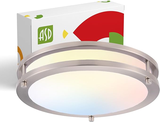 ASD LED 12" Round Flush Mount Lighting, Close to Ceiling Light Fixture | 3CCT