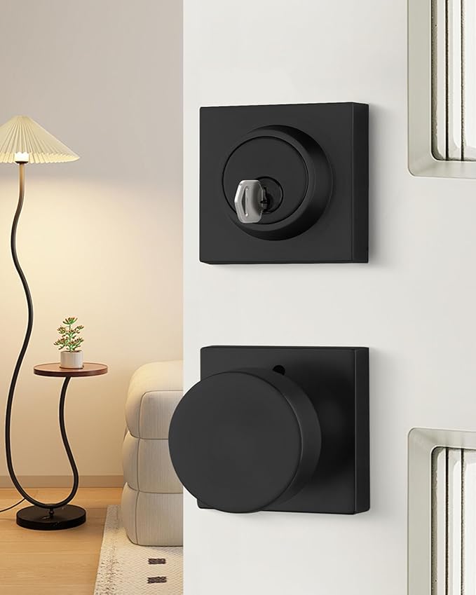 Haidms Matte Black Door Knobs