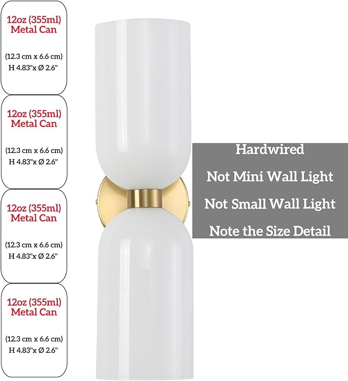Minimalist 2-Light Gold Wall Sconces