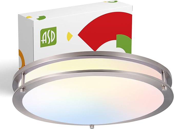ASD LED 18" Round Flush Mount Lighting, Close to Ceiling Light Fixture | 3CCT