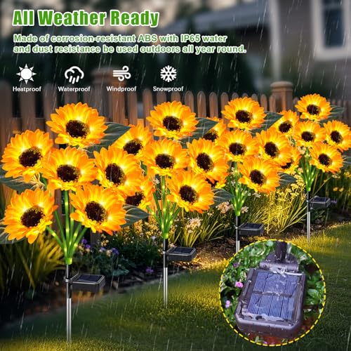 Solar Lights Outdoor Garden Decor 4 Pack (4 Count)