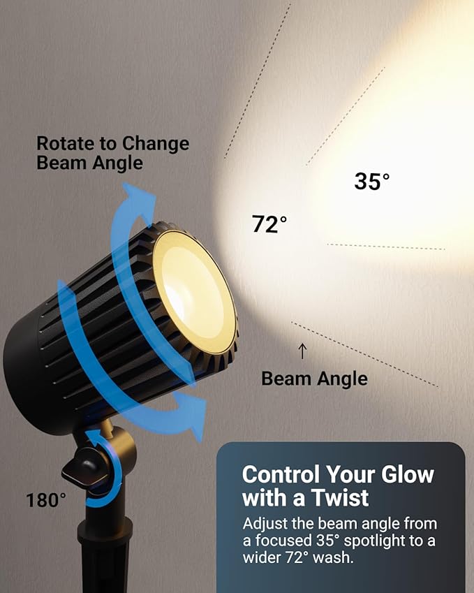 Sunco Low Voltage Landscape Spotlights 12V, Selectable CCT 2700K/4000K/5000K