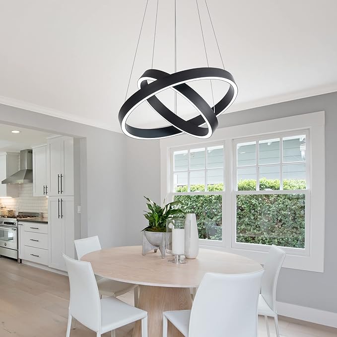 MADEM Room Decor Modern LED Pendant Light 2-Ring Circular Contemporary