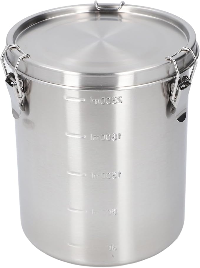 Airtight Stainless Steel Pet Food Storage Container Seal, Varied Large Metal Canister for Dog, Cat, Bird, Coffee, Cereal, Flour, Sugar, Protein Powder, Versatile Storage, (2500ML)