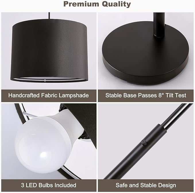 Floor lamp with Remote, 3 Light Arc Floor Lamps